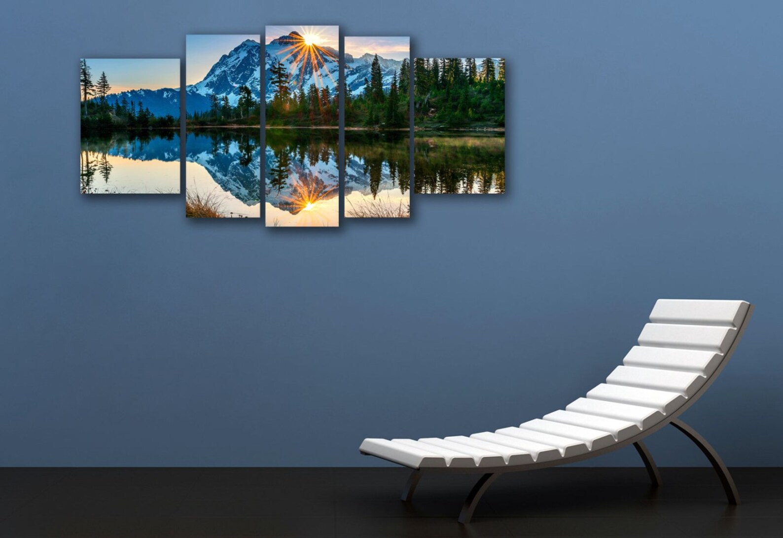 Glass Wall Art Acrylic Decor Set Mirror of the Mountains 5 Etsy