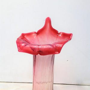 Magnificent Antique Art Nouveau Opalescence Pink Lily Vase