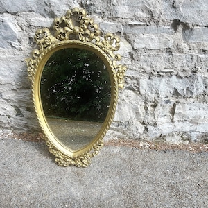 Vintage Gold Florentine Ribbon Border decorative Mirror - Stamped Umpco