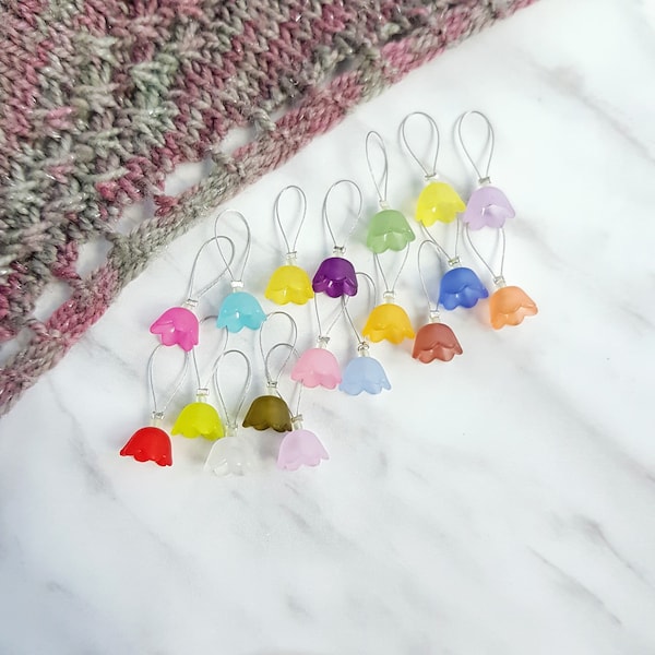 Knitting Stitch Markers - Bluebell Flower - Snag Free