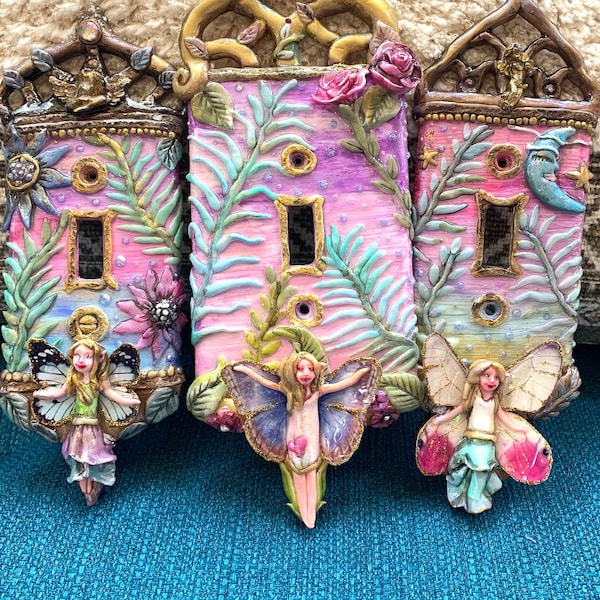 Sweet Fairy Switchplate Butterfly Fairy Switchplate Gothic Art Switchplate Fairy Decor Cute Fairy