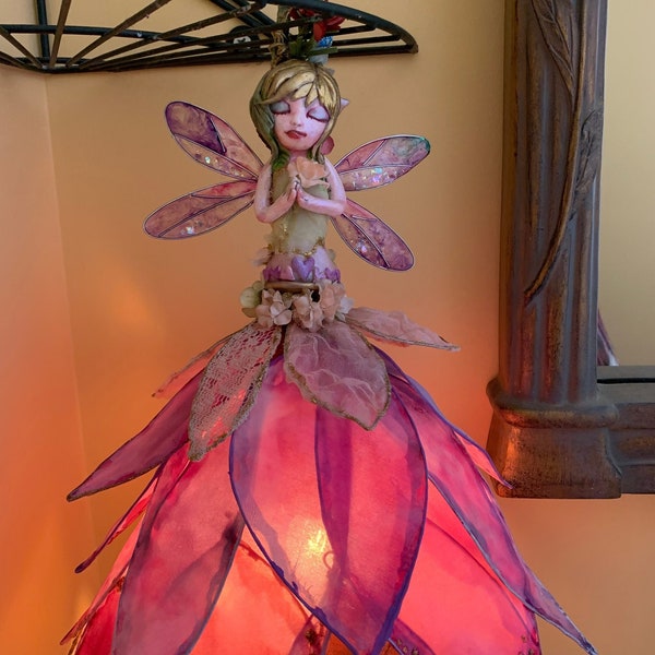 RESERVED for Lisa Magenta Fairy Light Ballroom Fairy Light Fairy Room Lighting Cute Fairy Pendant Light Silk Fairy Lantern Adorable Fairy