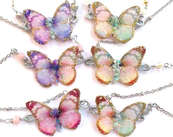 Teeny Tiny Butterfly Choker Necklace Cute Butterfly Necklace Dainty Pastel Butterfly Necklace