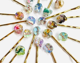 Tiny Gemstone Hair Pins Crystal Bobby Pins