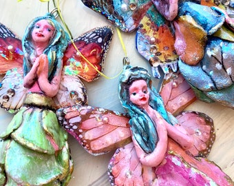 Sweet Rustic Fairies Flower Fairy Ornament Old Style Faery