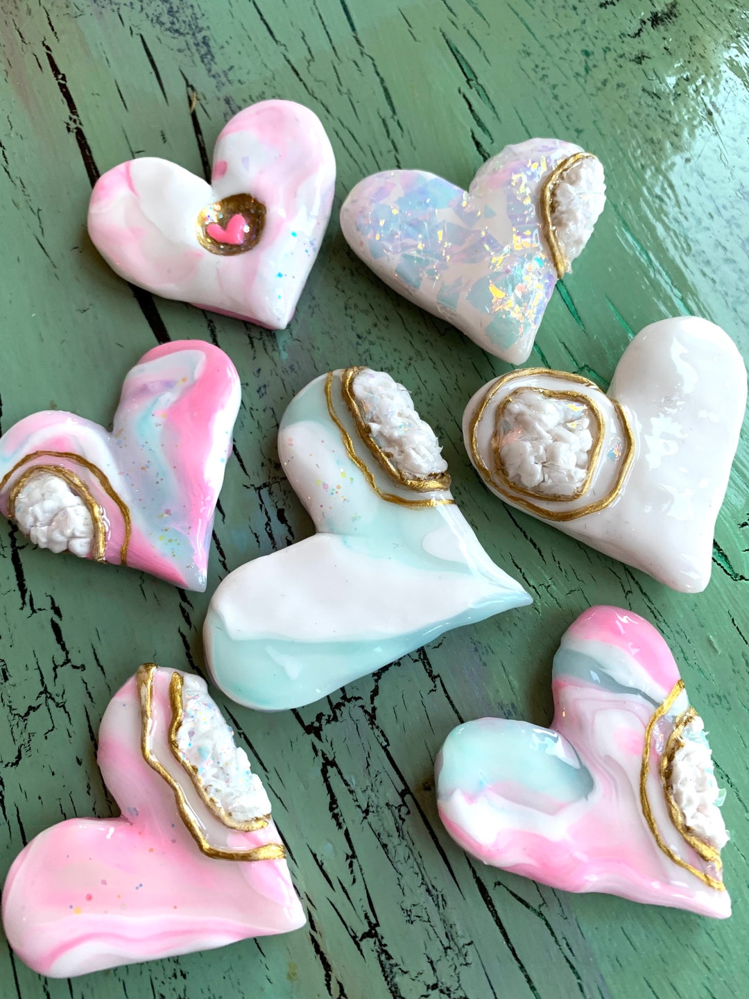 Heart Decoration Heart Party Favor Palm Stone Worry Stone Decorative Heart Heart Ornament Sweet