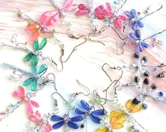 Dragonfly Earrings Dainty Dragonfly Earrings Blue Dragonfly Fun Earrings Lightweight Earrings Resin Earrings
