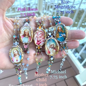 Sacred Bracelets Mother Mary Jesus Archangel Michael Easter Mary Magdalene Spiritual Religious Angelic Bracelet Mothers Day Gift image 5