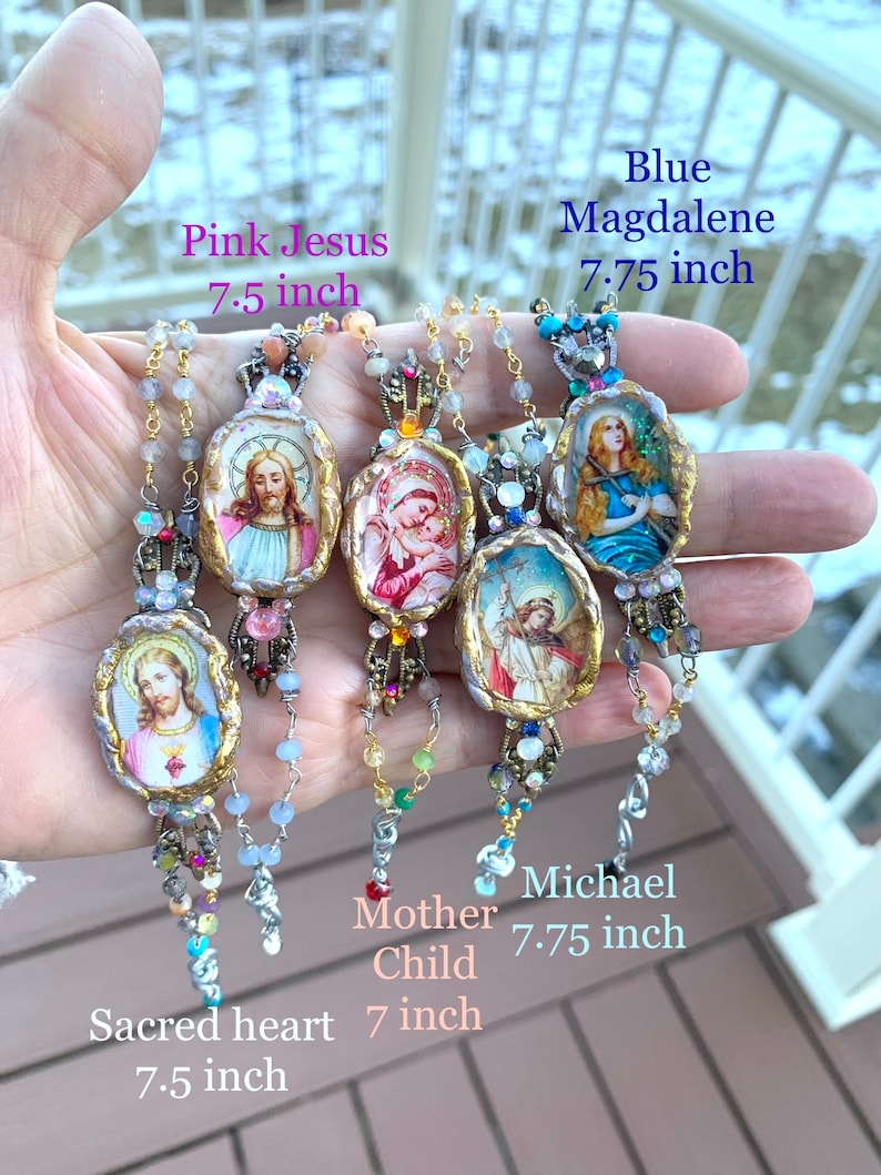 Sacred Bracelets Mother Mary Jesus Archangel Michael Easter Mary Magdalene Spiritual Religious Angelic Bracelet Mothers Day Gift image 5