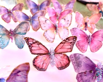 Handmade Resin Butterfly Rings  Fun Rings Bold Rings Big Ring