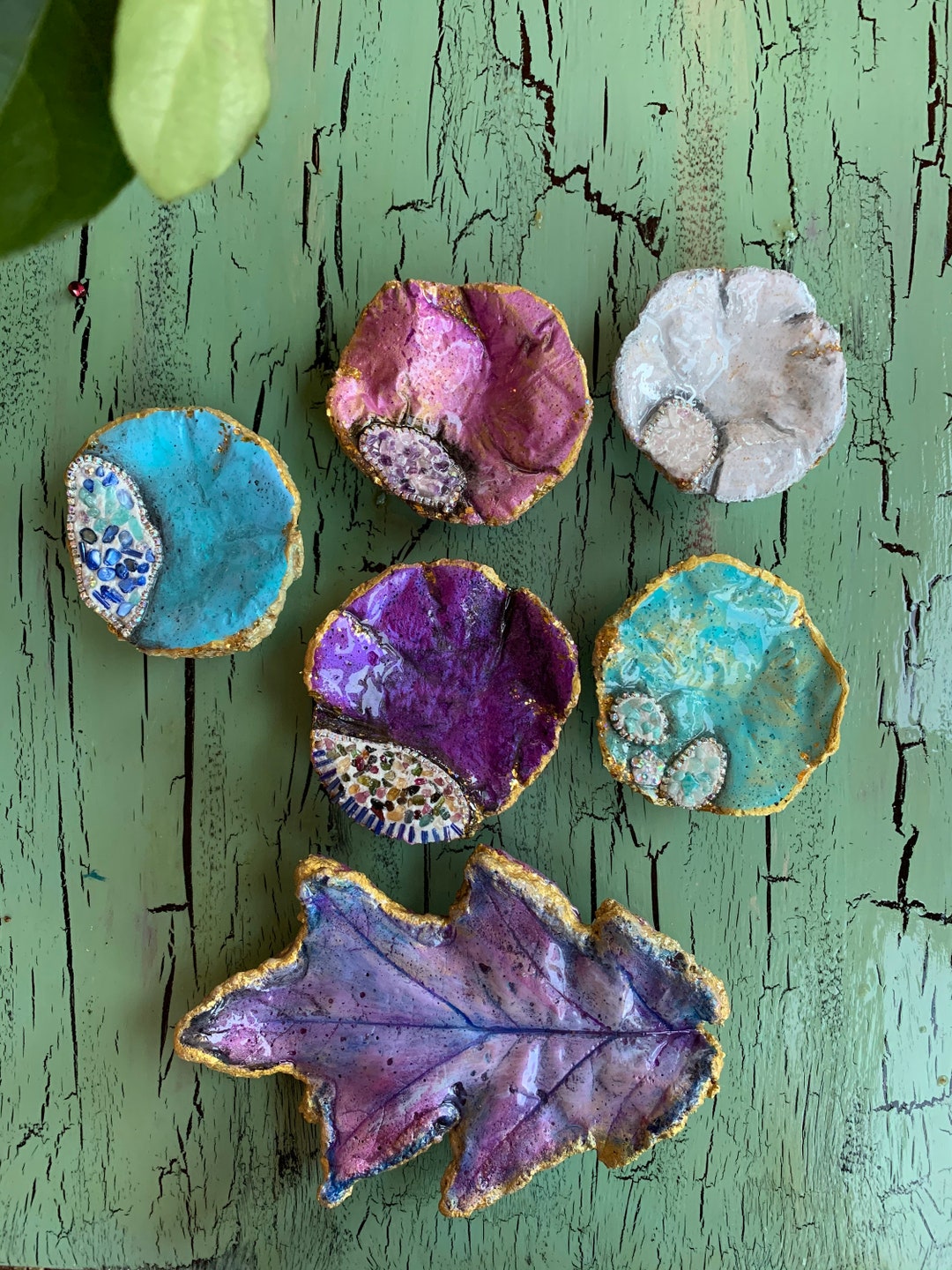 Small Decorative Dishes Oak Leaf Cement Ring Dishes Change Dish