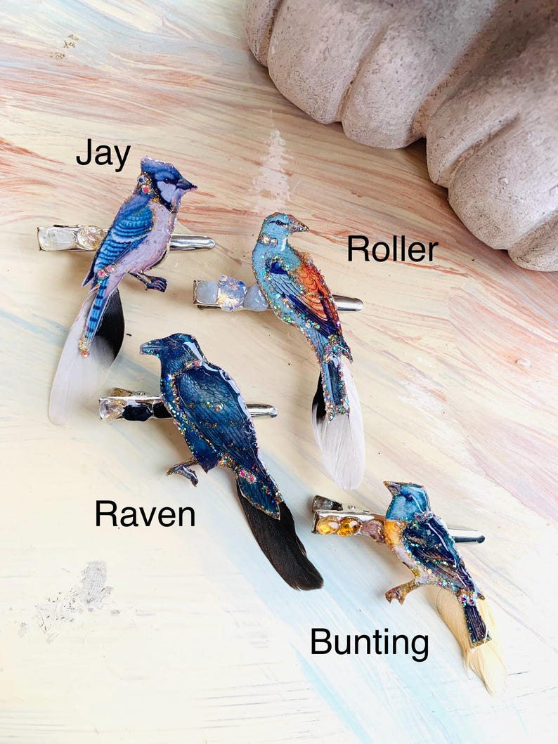 Bird Hair Clip Cardinal Blue Jay Owl Starling Woodpecker Hair Accessories image 10