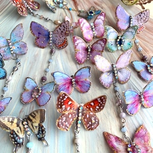 Butterfly Earrings Garden Butterfly Cute Earrings Colorful Earrings Enchanting Earrings Blue Pink Yellow Purple Lilac