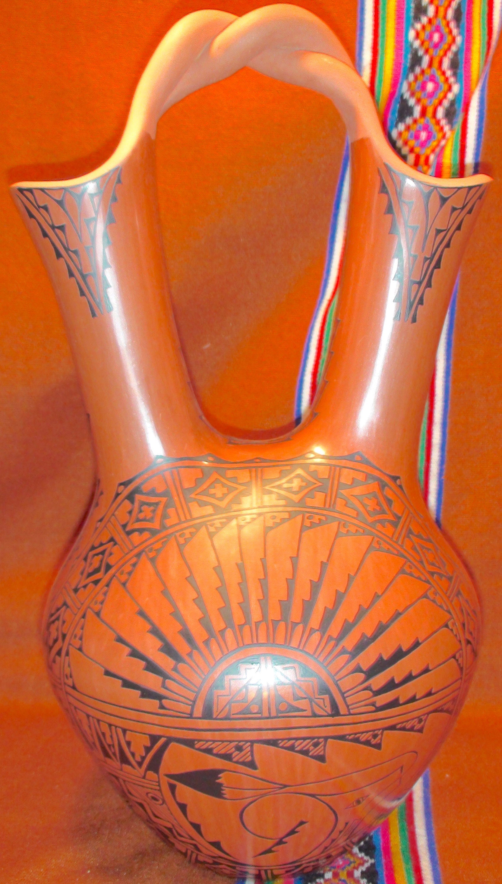 Native American Jemez Pueblo Walatowa Polychrome Pottery Wedding