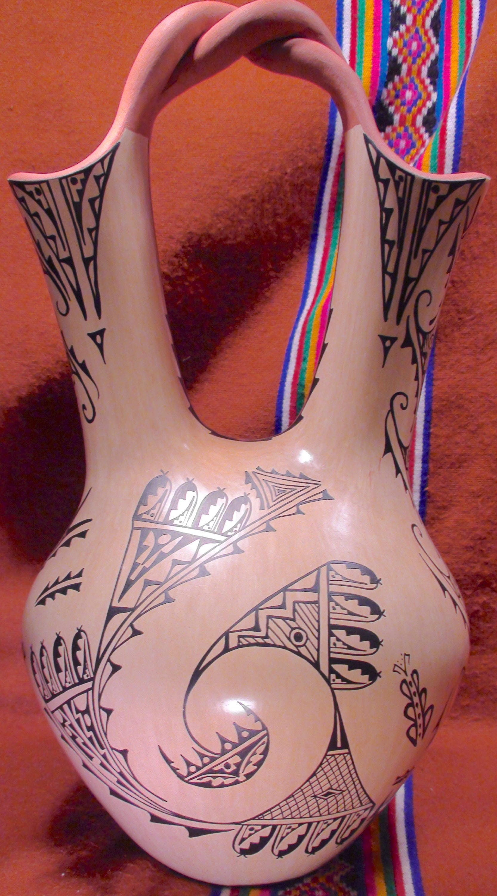 Native American Jemez Pueblo Walatowa Polychrome Pottery Wedding