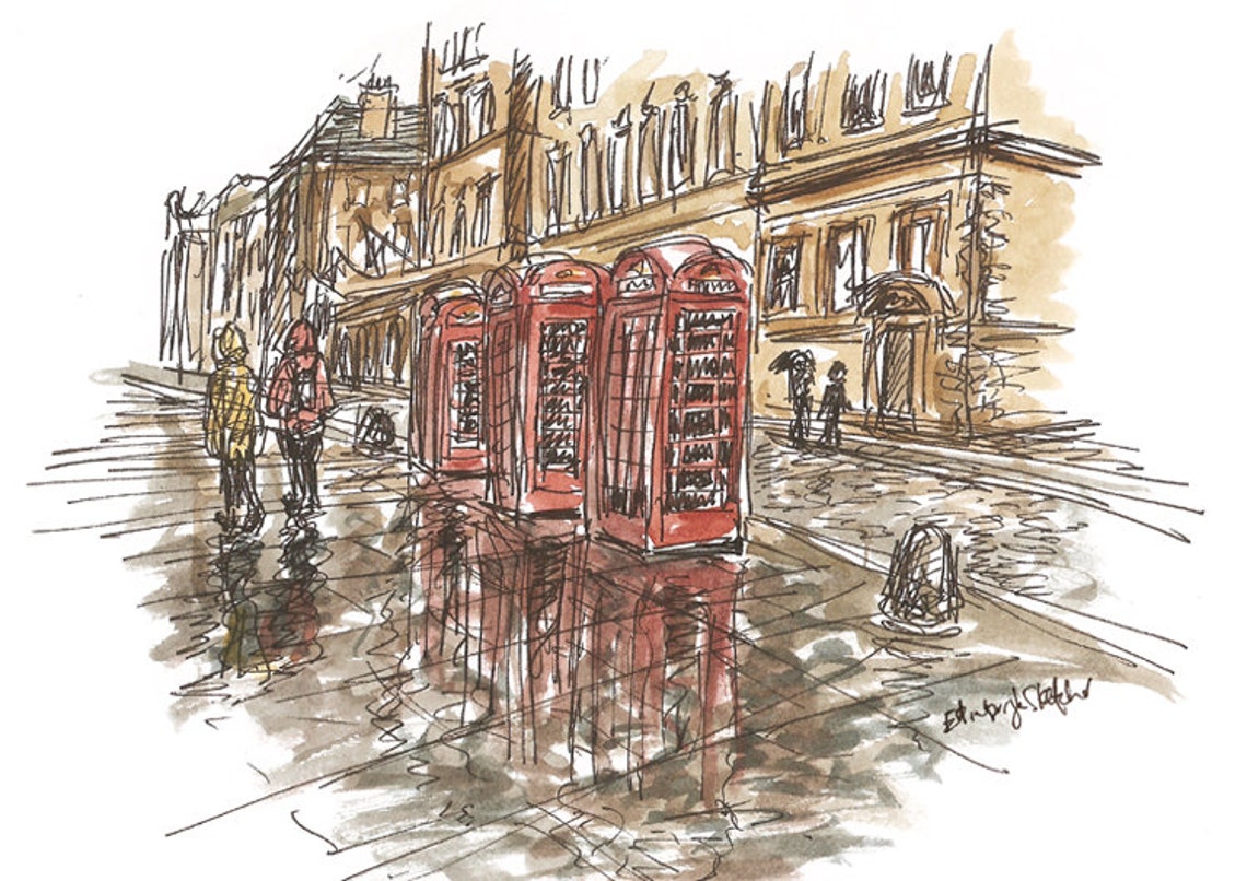 Three Red Boxes Royal Mile Edinburgh Etsy UK