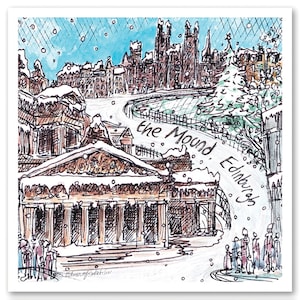 The Mound, Edimburgo, Scozia - Un biglietto d'auguri quadrato singolo 14cm x 14cm con busta bianca e manica riciclabile.