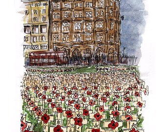 Field of Remembrance. High quality print, signed with 5 pounds from each print being donated to PoppyScotland