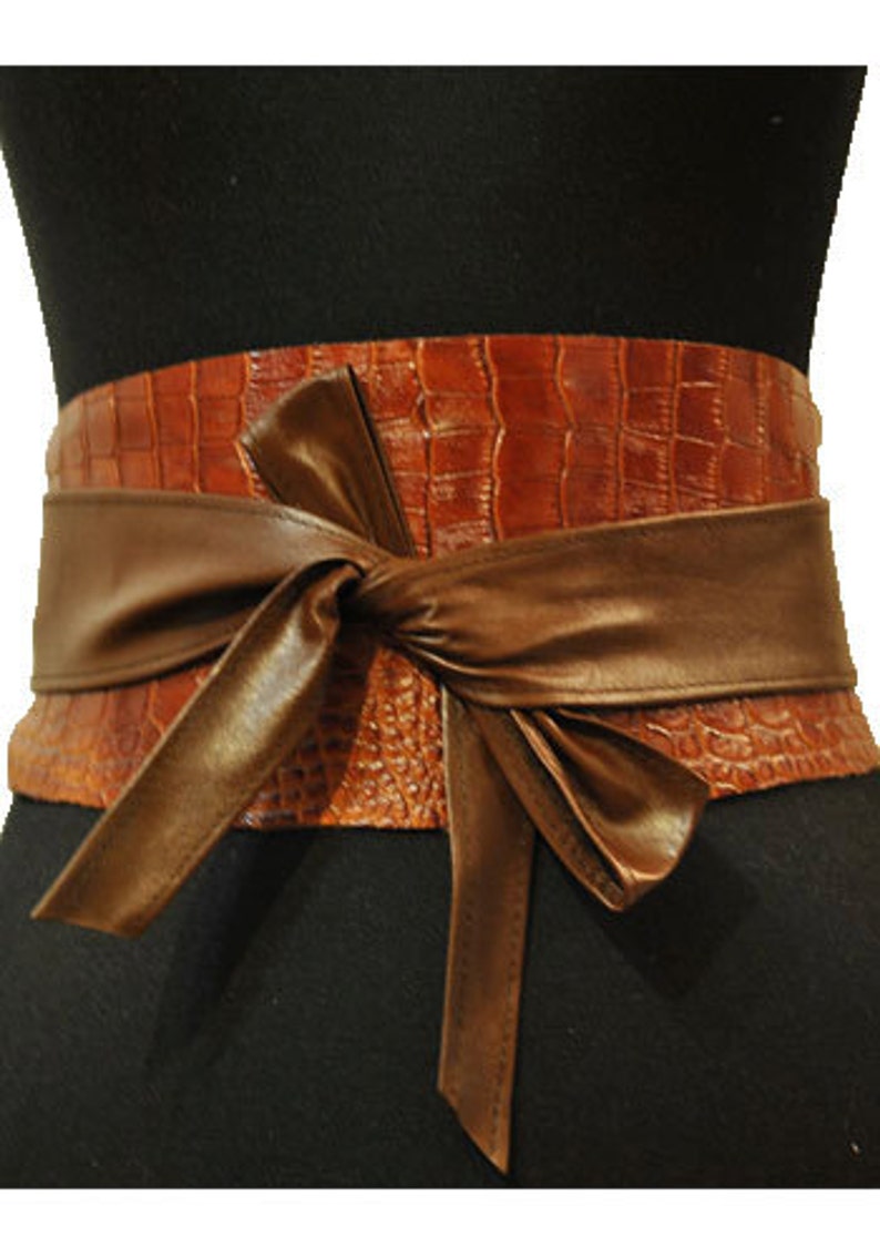Brown Leather Obi Belts. Obi Belts Under Aligators Leather. Etsy