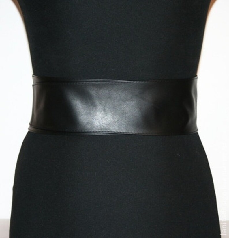 Black leather obi belts Leather obi belt Waist belt obi belt Etsy