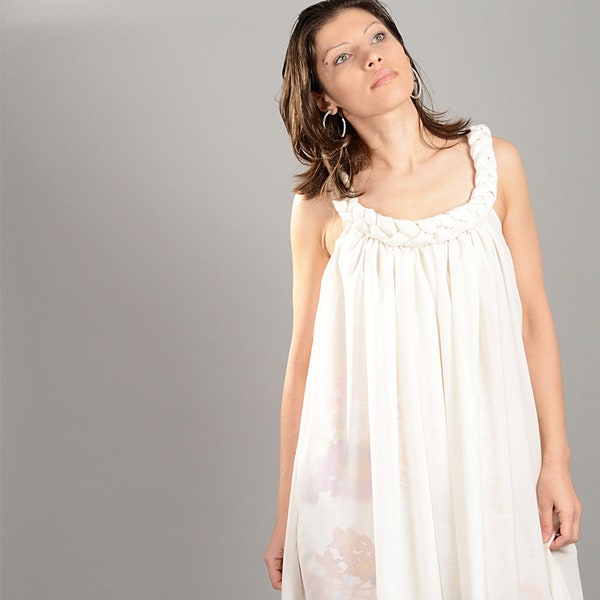 White Tunic, Plus Size Dress, See Through Summer Dress