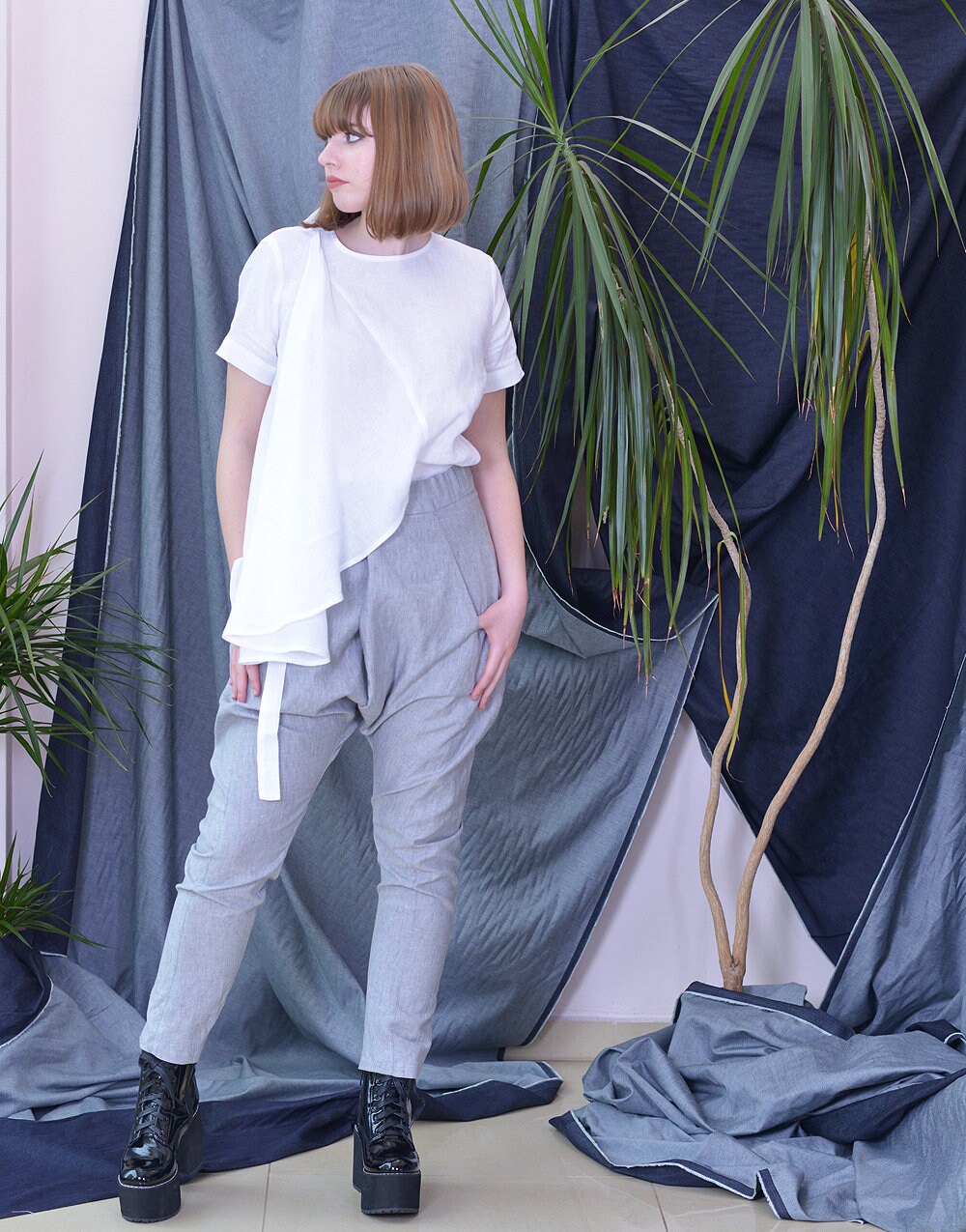 Short Sleeve Linen Top