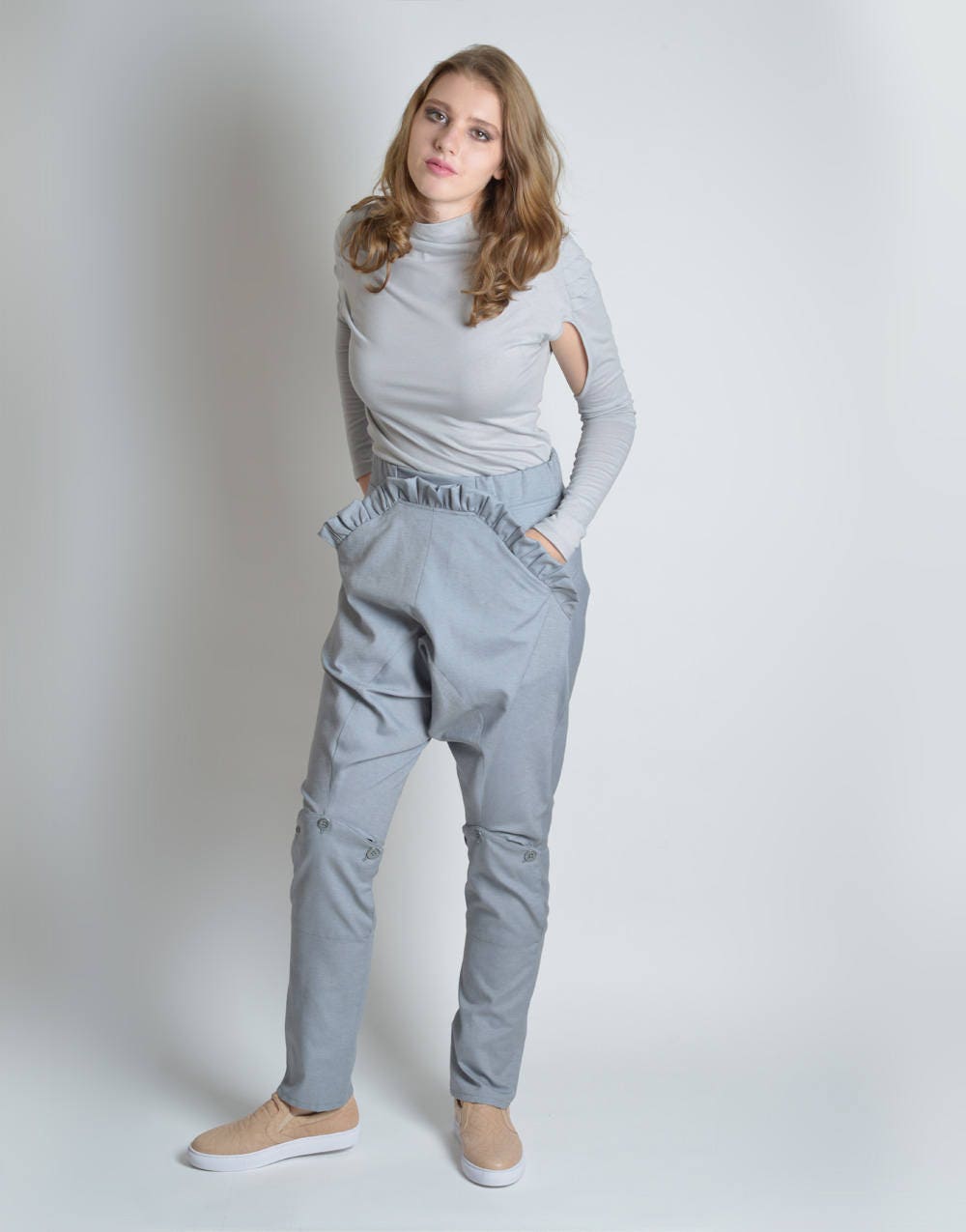 baggy crotch pants