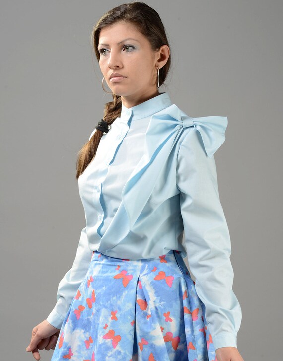 blue formal shirt women
