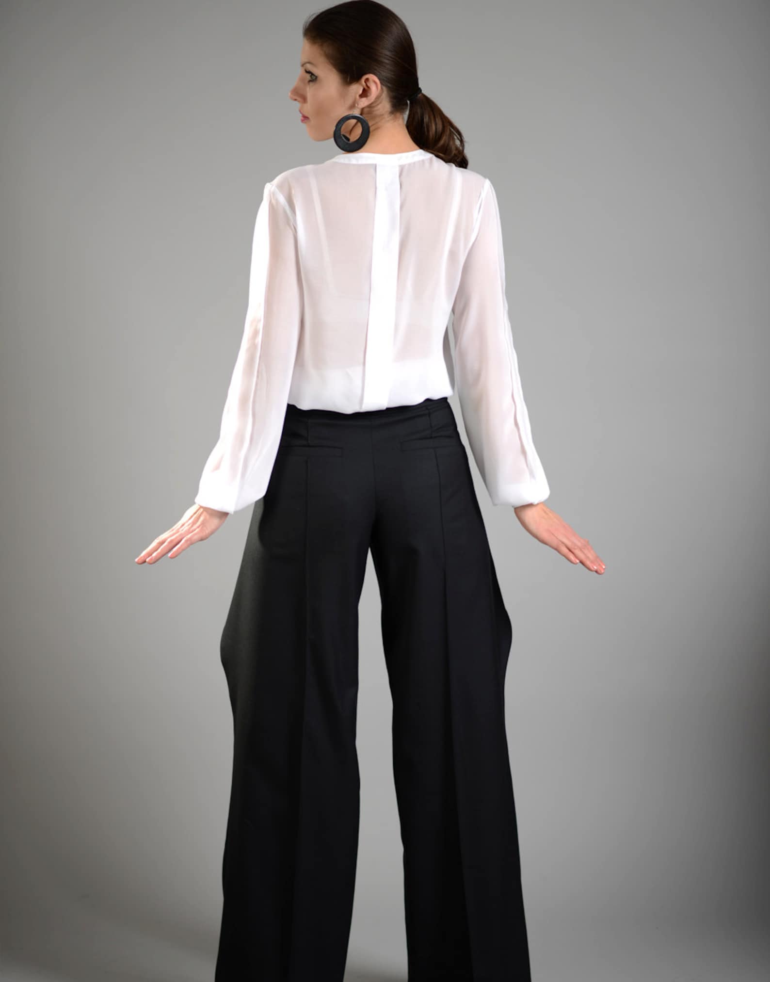 Formal Pants Suit Pants Palazzo Pants High Waisted Pants Etsy