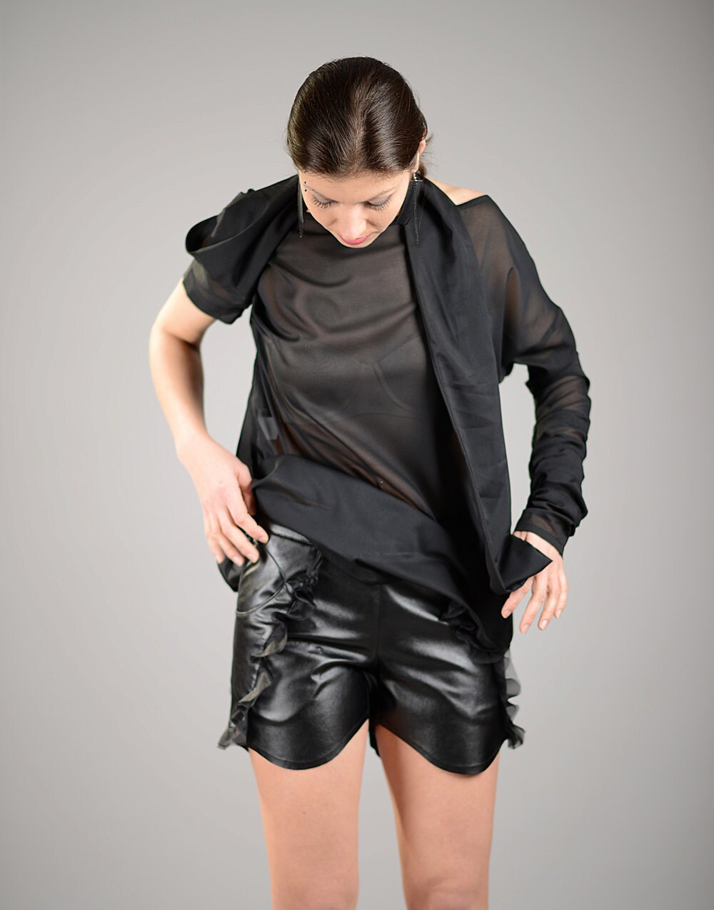 Festival Shorts Black Leather Short 