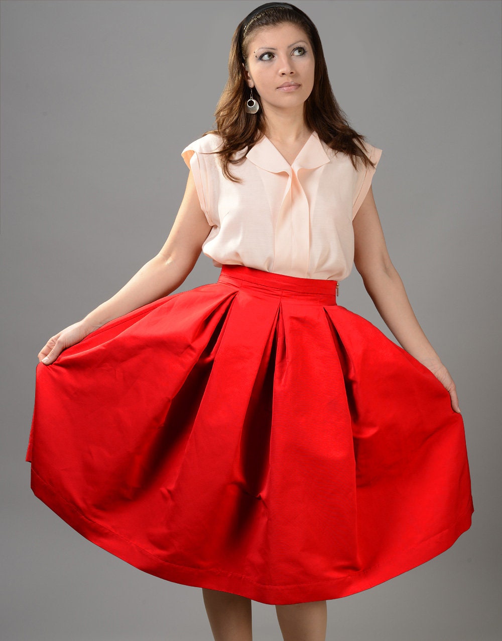 Black Pleated Skirt Gothic Skirt Loose Skirt Etsy