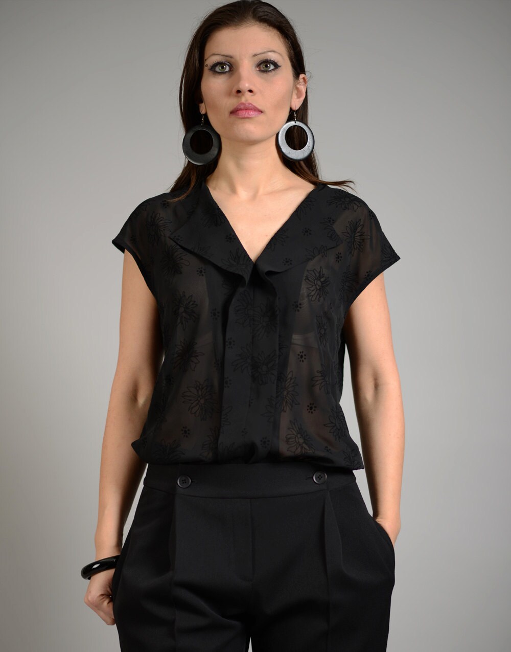 black evening blouse