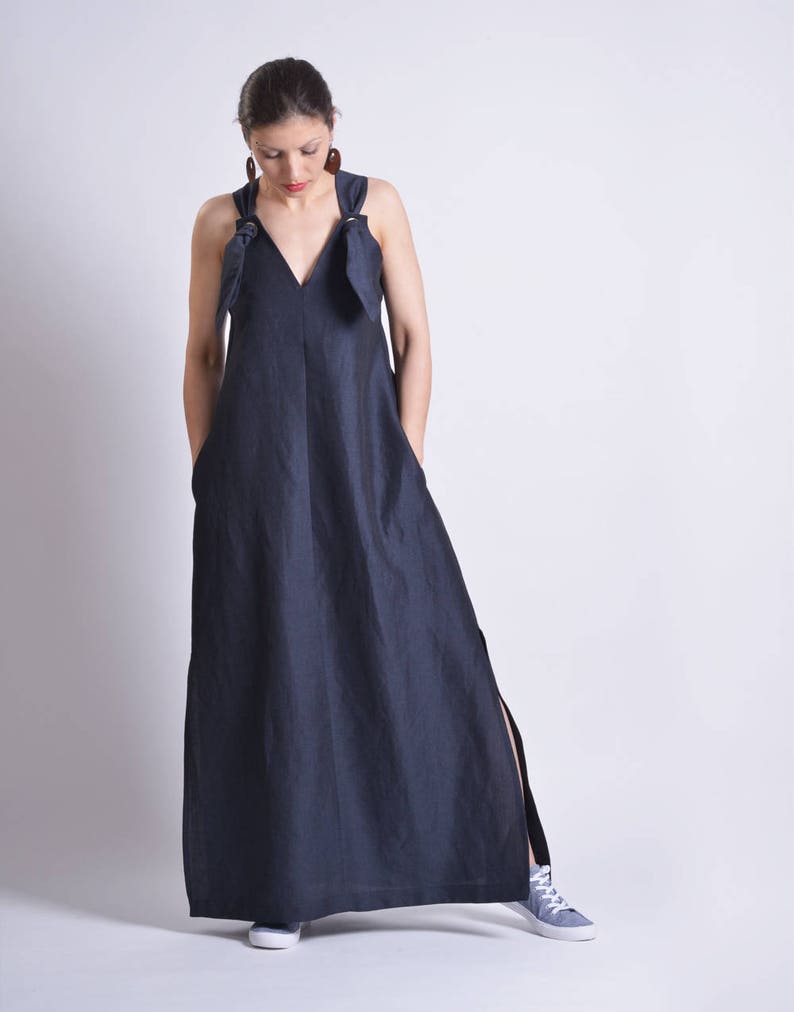 Linen Dress for Women Linen Kaftan Linen Maxi Dress - Etsy