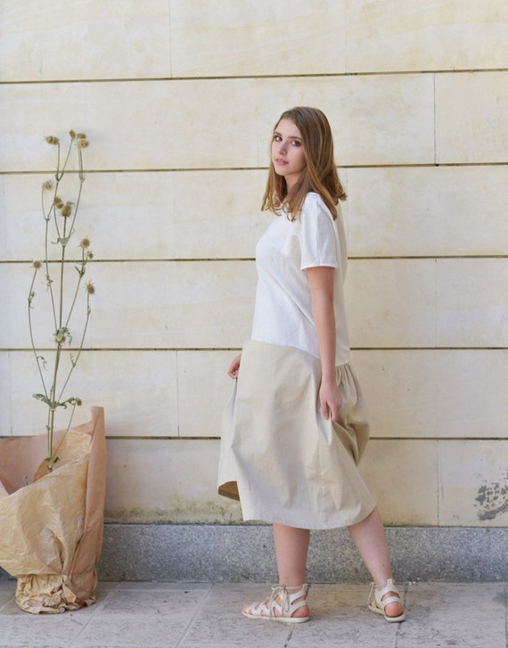white linen midi