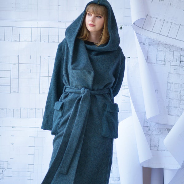 wrap tie coat