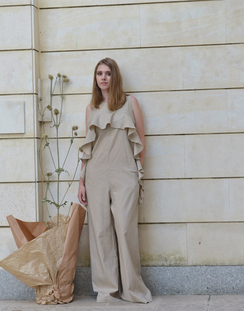 Combinaison femme vêtements en lin combinaison taille plus  Etsy