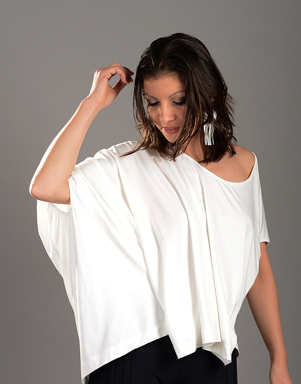 White Blouse Plus Size Summer Top Etsy