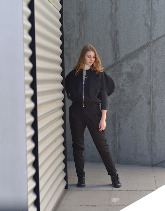 puff sleeve bomber jacket