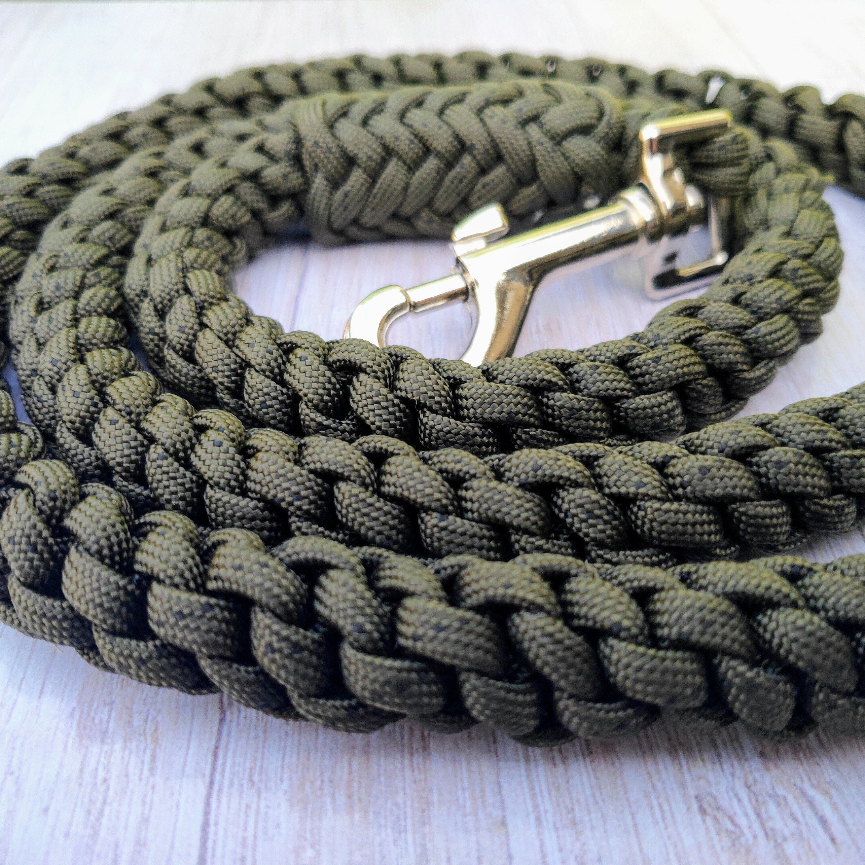 Braided Paracord Dog Leash Khaki for Large Dogs Etsy
