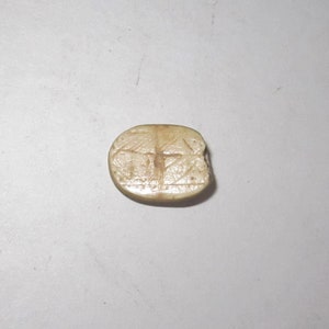 Ancient Egyptian Scarab with Paste and Fiance with Hieroglyphs from the New Kingdom c. 1300 BC - Authentic Egyptian Artifact