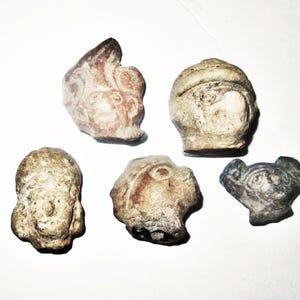5 Pre-Columbian Mesoamerican Mixed Pottery Fragments