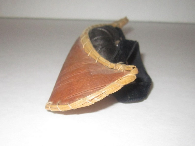Mohawk Miniature Birch Bark Canoe Pin Cushion All Original 