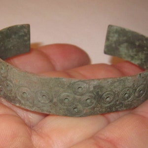 Ancient Kievan Rus Viking Bronze Cuff c.900 - 1300 AD - Absolutely Authentic Viking Bracelet with Designs!!!!