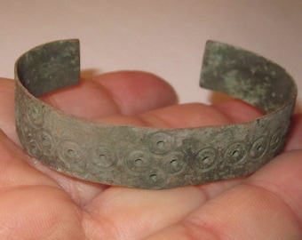 Ancient Kievan Rus Viking Bronze Cuff c.900 - 1300 AD - Absolutely Authentic Viking Bracelet with Designs!!!!