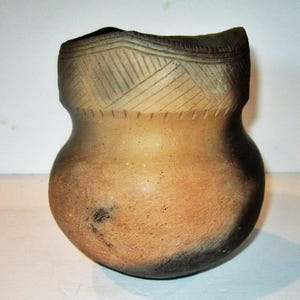 Traditional Precontact Iroquois Type Family Pot in Mohawk Valley Style Nearly 6 1/2 Inches by Roger Perkins, Mohawk