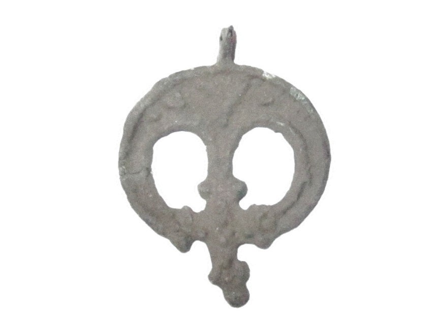Viking Lunate Moon Amulet Pendant with Christian Cross, 1000 AD - Exceptional Relic to Wear