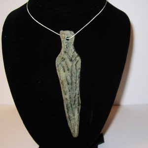 Koban Bronze Sword Amulet with Sterling Silver Chain North Caucasus c 1100 - 400 BC - Bronze, Late Bronze Early Iron Age