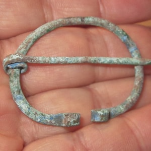 Viking Penannular Omega Coiled End Bronze Fibula Brooch - Large and Excellent Unrestored Wearable Condition