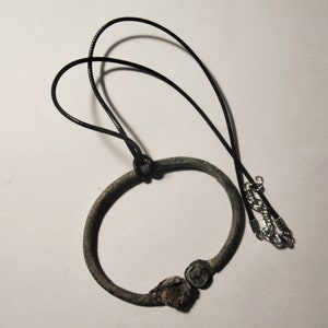 Viking Penannular Omega Bronze Fibula Brooch - Large Made Into Pendant