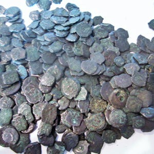 Lot of 10 Widow&#39;s Mite Coins from Bible to Clean in Fair to Relic Condition Over 2000 Years Old, New Testament Coin time of Jesus Christ!!